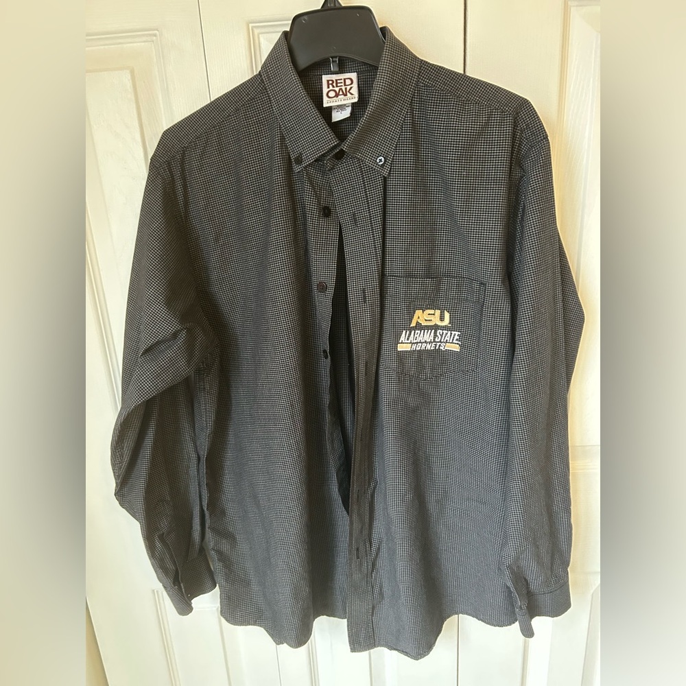 ASU Alabama State Hornets Black Button-Up Shirt